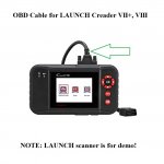 OBD2 16Pin Diagnostic Cable for LAUNCH Creader VII+ Creader VIII